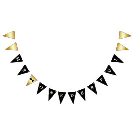 de heer Onederful Banner Black White en Gold