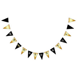 de heer Onederful Banner Black White en Gold