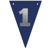 de heer Onederful Banner Navy & Silver met 1 (Eerste vlag)