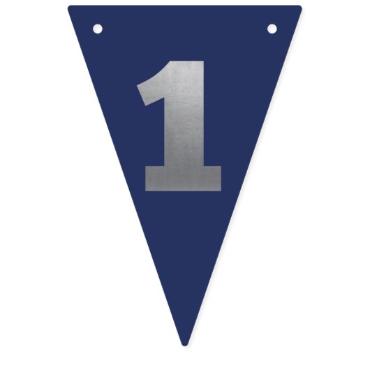 de heer Onederful Banner Navy & Silver met 1 (Eerste vlag)