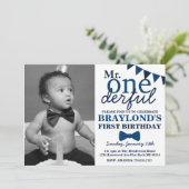 de heer Onederful Birthday Invitation Kaart (Staand voorkant)