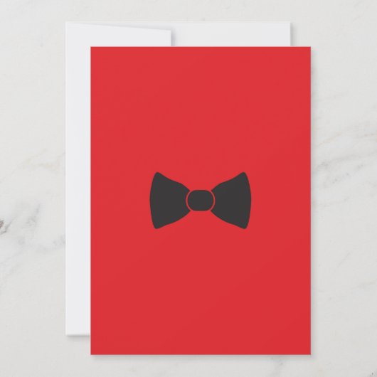 de heer ONEderful Birthday Invitation | Zwart-rood Kaart (Achterkant)
