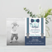 de heer ONEderful Birthday Party Invitation Kaart (Staand voorkant)