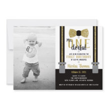 de heer ONEderful Birthday Party Invitation