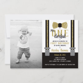de heer ONEderful Birthday Party Invitation Kaart