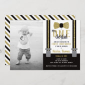 de heer ONEderful Birthday Party Invitation Kaart (Voorkant / Achterkant)