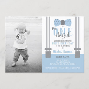 de heer ONEderful Birthday Party Invitation Kaart