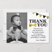 De heer Onederful Black en Gold Hartelijk dank Bedankkaart (Voorkant)