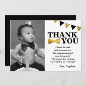 De heer Onederful Black en Gold Hartelijk dank Bedankkaart (Voorkant / Achterkant)