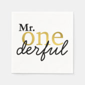 De heer Onederful Black en Gold Party Napkins Servetten (Voorkant)