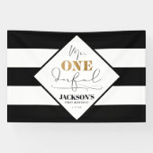 de heer Onederful Black en White Striped Banner (Horizontaal)