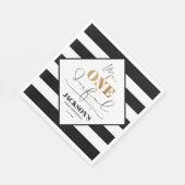 de heer Onederful Black en White Striped Paper Nap Servet (Hoek)