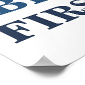 De heer Onederful Blue en Gold First Birthday Welc Poster (Hoek)