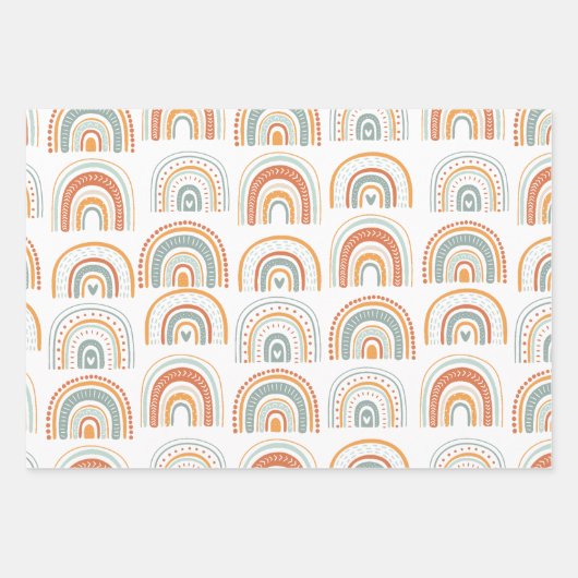 de heer Onederful Boho Rainbow Birthday Inpakpapier Vel (Voorkant)