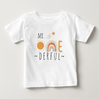 de heer Onederful Boho Rainbow First Birthday Boy