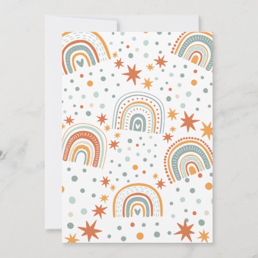 de heer Onederful Boho Rainbow First Birthday Boy Kaart (Achterkant)