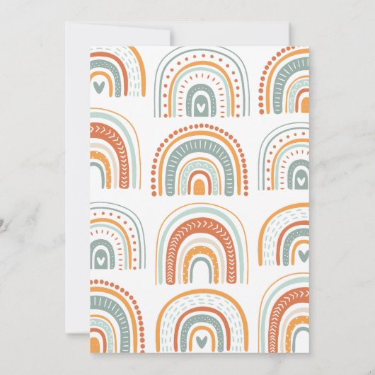 de heer Onederful Boho Rainbow First Birthday Boy Kaart (Achterkant)