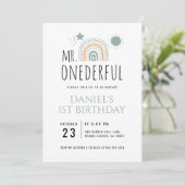 de heer Onederful Boho regenboogprik eerste verjaa Kaart (Staand voorkant)