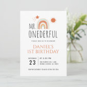 de heer Onederful Boho regenboogprik eerste verjaa Kaart (Staand voorkant)