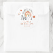 de heer Onederful Boho regenboogprik eerste verjaa Ronde Sticker (Tas)