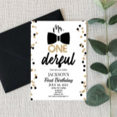 de heer ONEderful Bowtie 1st First Birthday Party Kaart