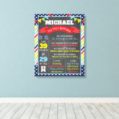 de heer ONEderful Chalkboard Poster | Eerste verja Canvas Afdruk (Insitu (Houten vloer))