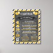 de heer ONEderful Chalkboard Poster | Eerste verja Canvas Afdruk (Voorkant)