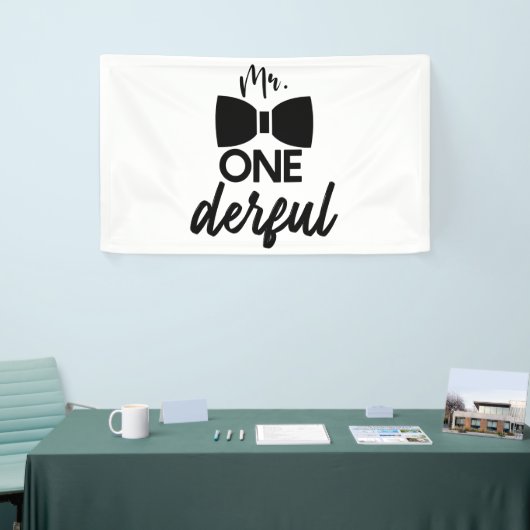 de heer ONEderful de heer Wonderful First 1st Birt Spandoek (Beurs)