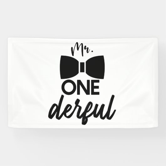 de heer ONEderful de heer Wonderful First 1st Birt Spandoek (Horizontaal)