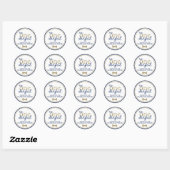 de heer Onederful First Birthday Gold en Blue Ronde Sticker (Vel)