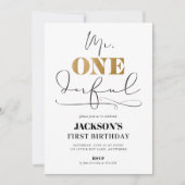 de heer ONEderful First Birthday Photo Invitation Kaart (Voorkant)