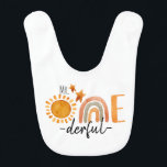 de heer Onederful First Birthday Rainbow en Sun Pa Baby Slabbetje<br><div class="desc">Cute waterverf regenboog en sun Mr. onederful eerste verjaardagsfeest baby bib</div>