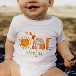 de heer Onederful First Birthday Rainbow en Sun Pa Romper