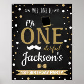 De heer Onederful First Birthday Welkomstteken Poster (Voorkant)