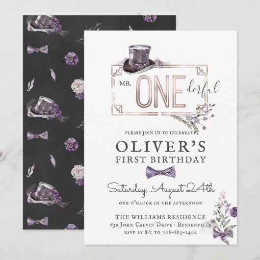 de heer Onederful | Gentleman Royal Birthday Kaart (Voorkant / Achterkant)