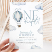 de heer ONEderful Hot Air Ballon Boy 1st Birthday  Kaart