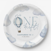 de heer ONEderful Hot Air Ballon Boy 1st Birthday  Papieren Bordje (Voorkant)