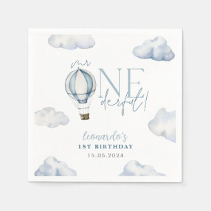 de heer ONEderful Hot Air Ballon Boy 1st Birthday  Servet