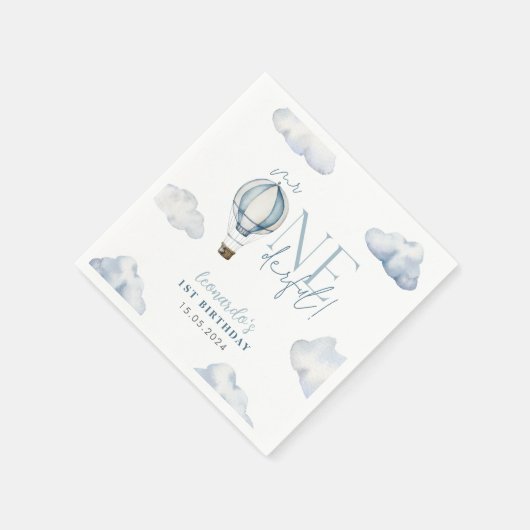 de heer ONEderful Hot Air Ballon Boy 1st Birthday  Servet (Hoek)