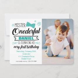de heer Onederful Invitation Kaart