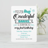 de heer Onederful Invitation Kaart (Staand voorkant)