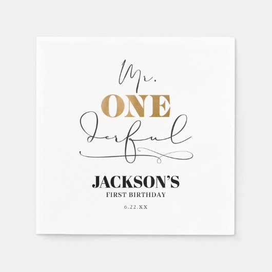 de heer Onederful Paper Napkins Servet (Voorkant)