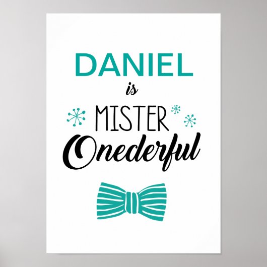 de heer Onederful Party Sign Poster (Voorkant)