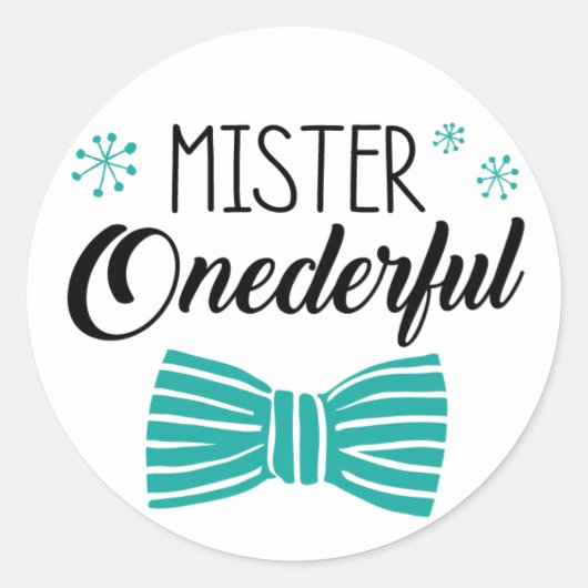 de heer onederful party Sticker (Voorkant)