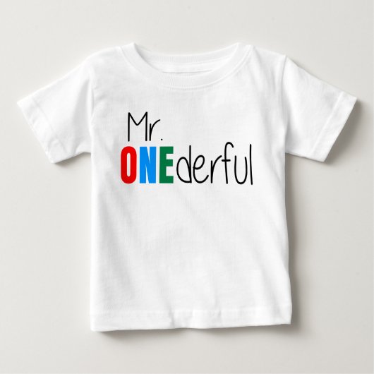 De heer Onederful Wonderful Kids Birthday T Shirt (Voorkant)
