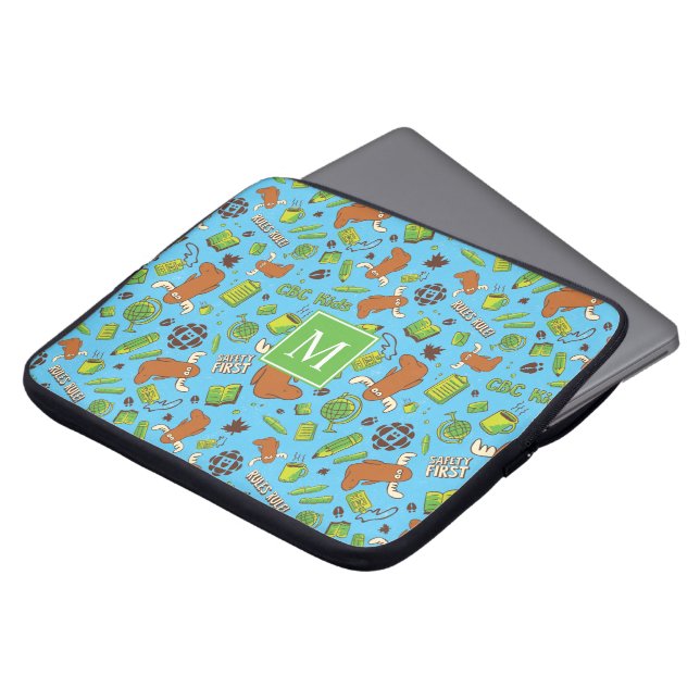 de heer Orlando Pattern Monogram Laptop Slapje Laptop Sleeve (Voorkant top)