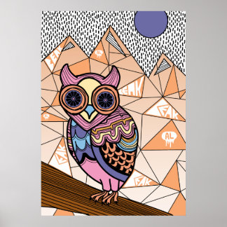 de heer Owl Art Print