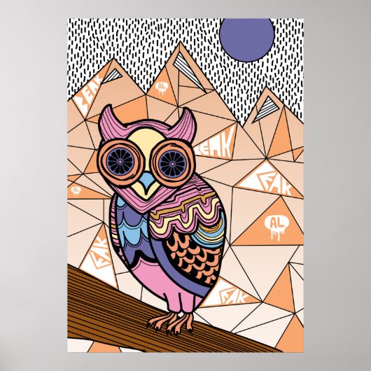 de heer Owl Art Print (Voorkant)