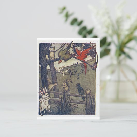 de heer Owl geeft een partij Briefkaart (Staand voorkant)