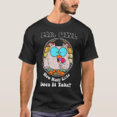 de heer OWL hoeveel licenties er voor Retro nodig  T-shirt (Voorkant)